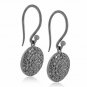 Fashion Disc Earring 925 Silver Diamond Designer Dangling Earring Unisex Drop.