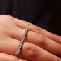 Pave Diamond Two Finger Ring Solid 925 Silver Handmade Fine Jewelry Gift MK45.