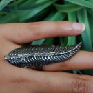 Feather Shaped Diamond Full Finger Ring 925 Silver Designer Christmas Jewelry. Feather Shaped Diamond Full Finger Ring 925 Silver Designer Christmas Jewelry.