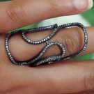 Pave Diamond Designer Ring 925 Silver Diamond Long Finger Ring Wedding Day Gift. Pave Diamond Designer Ring 925 Silver Diamond Long Finger Ring Wedding Day Gift.