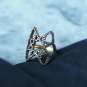 Natural Diamond Star Ring 925 Solid Silver Victorian Era Jewelry Women Gift.