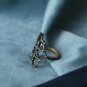 Natural Diamond Star Ring 925 Solid Silver Victorian Era Jewelry Women Gift.