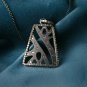 Natural Pave Diamond Rectangle Necklace 925 Silver Men Fashion Pendant Charm.