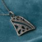 Natural Pave Diamond Rectangle Necklace 925 Silver Men Fashion Pendant Charm.