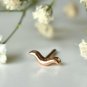 14k Solid Gold Ear Shape Piercing Tiny Body Piercing Lip Ear Nose Piercing Gift.