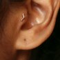 14k Solid Gold Ear Shape Piercing Tiny Body Piercing Lip Ear Nose Piercing Gift.