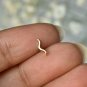 14k Solid Gold Ear Shape Piercing Tiny Body Piercing Lip Ear Nose Piercing Gift.