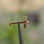 Diamond Flower Ear Piercing Jewelry 14k Solid Gold Body Piercing Nose Ear Stud.