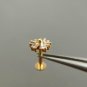 Diamond Flower Ear Piercing Jewelry 14k Solid Gold Body Piercing Nose Ear Stud.