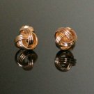 14k Solid Gold Infinity Twisted Knot Studs Gold Nose Ear Piercing Jewelry Gift.