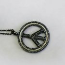 Peace Sign Pendant 925 Sterling Silver Natural Diamond Peace Pendant Charm Gift.