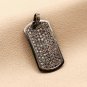 Pave Diamond Dog Tag Pendant 925 Silver Diamond Pendant For Birthdays Gift.