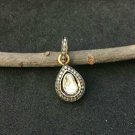 Pave Diamond Tear Drop Pendant 925 Silver Rosecut Diamond Dainty Pendant Gift. Pave Diamond Tear Drop Pendant 925 Silver Rosecut Diamond Dainty Pendant Gift.