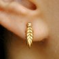 Diamond Fern Earring 14k Gold Diamond Ear Sweep Climber Leaf Nature Jewelry Gift