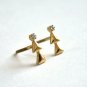 Diamond Ear Stud 14k Gold Christmas Tree Earrings Nature Earring Stud Gift Charm