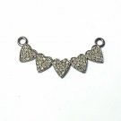 Pave Diamond Heart Connector 925 Silver Diamond Additional Jewelry Findings.