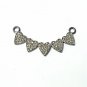 Pave Diamond Heart Connector 925 Silver Diamond Additional Jewelry Findings.