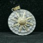 925 Sterling Silver Diamond Sun Disc Pendant Handmade Diamond Sun Necklace Gift.