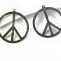 Pave Diamond Peace Charm Pendant 925 Silver Diamond Charm Pendant Peace Sign.
