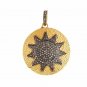 Sun Pendant 925 Silver Diamond Sun Necklace Textured Necklace Mom Loving Gift.