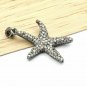 Pave Diamond Star Fish Pendant 925 Silver Diamond Star Fish Charm Pendant Gift.