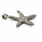 Pave Diamond Star Fish Pendant 925 Silver Diamond Star Fish Charm Pendant Gift.