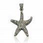 Pave Diamond Star Fish Pendant 925 Silver Diamond Star Fish Charm Pendant Gift.