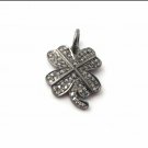 Pave Diamond Clover Pendant 925 Silver Clover Pendant For New Year Luck. Pave Diamond Clover Pendant 925 Silver Clover Pendant For New Year Luck.