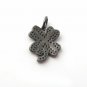 Pave Diamond Clover Pendant 925 Silver Clover Pendant For New Year Luck.