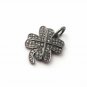 Pave Diamond Clover Pendant 925 Silver Clover Pendant For New Year Luck.
