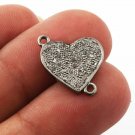 Double Bail Heart Pendant 925 Silver Diamond Pendant Charm Jewelry Findings. Double Bail Heart Pendant 925 Silver Diamond Pendant Charm Jewelry Findings.