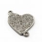 Double Bail Heart Pendant 925 Silver Diamond Pendant Charm Jewelry Findings.