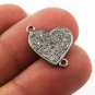 Double Bail Heart Pendant 925 Silver Diamond Pendant Charm Jewelry Findings.