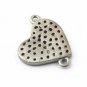 Double Bail Heart Pendant 925 Silver Diamond Pendant Charm Jewelry Findings.