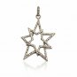 Star Pendant 925 Silver Pave Diamond Star Pendant Double Star Pendant Necklace.