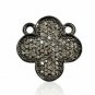 Pave Diamond Clover Pendant 925 Silver Diamond Good Luck Clover Pendant Charm.