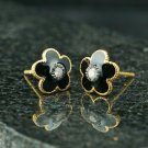 Diamond Floral Ear Stud 925 Silver Enamel Earring Dainty Fashion Earring Gift. Diamond Floral Ear Stud 925 Silver Enamel Earring Dainty Fashion Earring Gift.