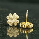 Diamond Floral Stud Earring 925 Silver Fashion Jewelry Mini Unisex Clover Studs. Diamond Floral Stud Earring 925 Silver Fashion Jewelry Mini Unisex Clover Studs.