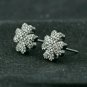 Diamond Floral Stud Earring 925 Silver Fashion Jewelry Mini Unisex Clover Studs.