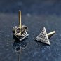 Triangle Stud Earring Diamond Ear Stud 925 Silver Earlobe Piercing Jewelry Gift.
