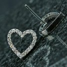 Diamond Heart Shaped Earring Stud 925 Sterling Silver Unisex Couples Earring. Diamond Heart Shaped Earring Stud 925 Sterling Silver Unisex Couples Earring.