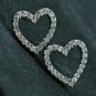 Diamond Heart Shaped Earring Stud 925 Sterling Silver Unisex Couples Earring.