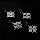 Pave Diamond 1pc Clover Lucky Charm Pendant 925 Sterling Silver Lucky Pendant.