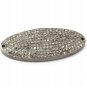 Pave Diamond Oval Jewelry Connector 925 Silver Diamond Charm Connector.