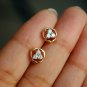Floral Diamond Cluster Ear Stud Three Diamond 14k Gold Earring Bridal Earring.