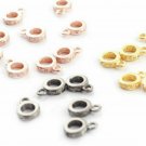 5 Pcs Pave Diamond Lobster Ring 925 Silver Jump Ring Jewelry Connector Finding.