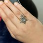 Pave Diamond Flower And Leaf Ring 925 Sterling Silver Ring For Women Mother's.