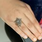 Pave Diamond Flower And Leaf Ring 925 Sterling Silver Ring For Women Mother's.
