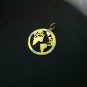 Pave Diamond World Map Pendant 14k Gold Round Pendant Special Birthday Gift.