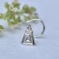14k Solid Gold Nose Pin Trapezium Spiral Nose Stud Geometric Body Piercing Gift.
